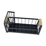 Maxbell Sponge Holder for Kitchen Sink Carbon Steel Sink Caddy for Washroom Bathroom Black