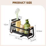 Maxbell Sponge Holder for Kitchen Sink Carbon Steel Sink Caddy for Washroom Bathroom Black