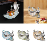 Maxbell Zinc Alloy Seasoning Jar Portable Entertaining Dining Sugar Container Holder Blue
