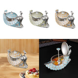 Maxbell Zinc Alloy Seasoning Jar Portable Entertaining Dining Sugar Container Holder Blue
