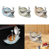 Maxbell Zinc Alloy Seasoning Jar Portable Entertaining Dining Sugar Container Holder Blue