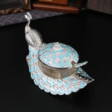 Maxbell Zinc Alloy Seasoning Jar Portable Entertaining Dining Sugar Container Holder Blue