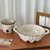 Maxbell Ceramic Salad Bowl Modern Dessert Bowl for Home Cafe Kitchen