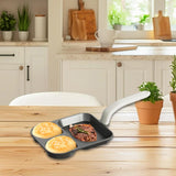 Maxbell Nonstick Egg Frying Pan Modern Gadget Pancake Pan for RV Trip Kitchen Picnic 3 in 1