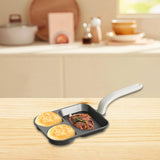 Maxbell Nonstick Egg Frying Pan Modern Gadget Pancake Pan for RV Trip Kitchen Picnic 3 in 1