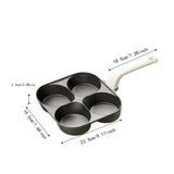 Maxbell Nonstick Egg Frying Pan Modern Gadget Pancake Pan for RV Trip Kitchen Picnic 4 Holes