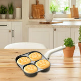 Maxbell Nonstick Egg Frying Pan Modern Gadget Pancake Pan for RV Trip Kitchen Picnic 4 Holes