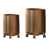 Maxbell Trash Can Large Capacity with Wheels Kitchen Dust Bin for Home Office Toilet 12L 23cmx34cm