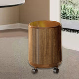 Maxbell Trash Can with Lid Round Stylish Waste Basket for Living Room Study Bathroom With Wheels