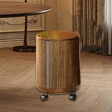 Maxbell Trash Can with Lid Round Stylish Waste Basket for Living Room Study Bathroom With Wheels