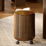 Maxbell Trash Can with Lid Round Stylish Waste Basket for Living Room Study Bathroom With Wheels