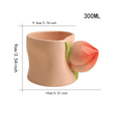 Maxbell Ceramic Coffee Mug Cute Afternoon Tea Cup for Cappuccino Hot Chocolate Juice Pink