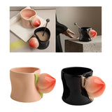 Maxbell Ceramic Coffee Mug Cute Afternoon Tea Cup for Cappuccino Hot Chocolate Juice Pink
