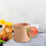 Maxbell Ceramic Coffee Mug Cute Afternoon Tea Cup for Cappuccino Hot Chocolate Juice Pink