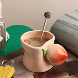 Maxbell Ceramic Coffee Mug Cute Afternoon Tea Cup for Cappuccino Hot Chocolate Juice Pink