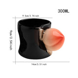 Maxbell Ceramic Coffee Mug Cute Afternoon Tea Cup for Cappuccino Hot Chocolate Juice Black