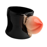 Maxbell Ceramic Coffee Mug Cute Afternoon Tea Cup for Cappuccino Hot Chocolate Juice Black