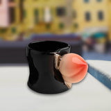 Maxbell Ceramic Coffee Mug Cute Afternoon Tea Cup for Cappuccino Hot Chocolate Juice Black