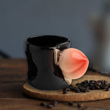 Maxbell Ceramic Coffee Mug Cute Afternoon Tea Cup for Cappuccino Hot Chocolate Juice Black