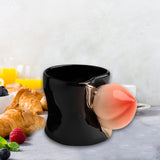 Maxbell Ceramic Coffee Mug Cute Afternoon Tea Cup for Cappuccino Hot Chocolate Juice Black