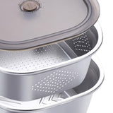Maxbell Stainless Steel Colander Bowl Set Food Storage Container for Vegetable Beans 3600ml