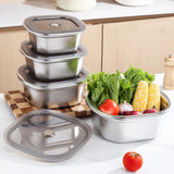 Maxbell Stainless Steel Colander Bowl Set Food Storage Container for Vegetable Beans 3600ml