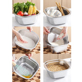 Maxbell Stainless Steel Colander Bowl Set Food Storage Container for Vegetable Beans 3600ml