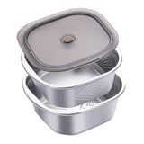 Maxbell Stainless Steel Colander Bowl Set Food Storage Container for Vegetable Beans 3600ml