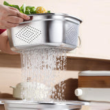 Maxbell Stainless Steel Colander Bowl Set Food Storage Container for Vegetable Beans 4600ml