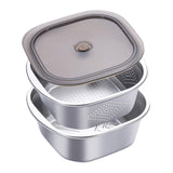 Maxbell Stainless Steel Colander Bowl Set Food Storage Container for Vegetable Beans 4600ml