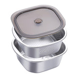 Maxbell Stainless Steel Colander Bowl Set Food Storage Container for Vegetable Beans 4600ml