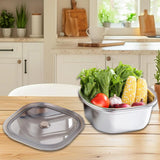 Maxbell Stainless Steel Colander Bowl Set Food Storage Container for Vegetable Beans 4600ml
