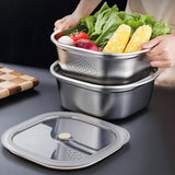 Maxbell Stainless Steel Colander Bowl Set Food Storage Container for Vegetable Beans 4600ml
