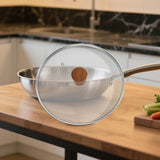 Maxbell 8.66inch Pan Lid Cookware Cover for French Fries Cooker Seafood Pot Skillets