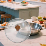 Maxbell 8.66inch Pan Lid Cookware Cover for French Fries Cooker Seafood Pot Skillets