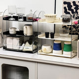 Maxbell Coffee Cup Rack Clear Countertop Organizer for Hotel Kitchen Pantry Tabletop White
