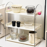 Maxbell Coffee Cup Rack Clear Countertop Organizer for Hotel Kitchen Pantry Tabletop White