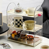 Maxbell Coffee Cup Rack Clear Countertop Organizer for Hotel Kitchen Pantry Tabletop White