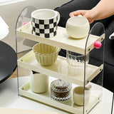 Maxbell Coffee Cup Rack Clear Countertop Organizer for Hotel Kitchen Pantry Tabletop White