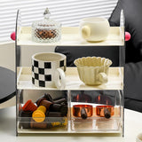 Maxbell Coffee Cup Rack Clear Countertop Organizer for Hotel Kitchen Pantry Tabletop White