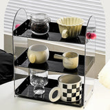 Maxbell Coffee Cup Rack Clear Countertop Organizer for Hotel Kitchen Pantry Tabletop Black