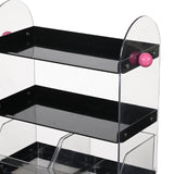 Maxbell Coffee Cup Rack Clear Countertop Organizer for Hotel Kitchen Pantry Tabletop Black