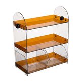Maxbell Coffee Cup Rack Clear Countertop Organizer for Hotel Kitchen Pantry Tabletop Brown