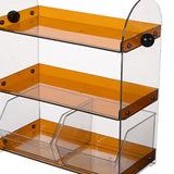 Maxbell Coffee Cup Rack Clear Countertop Organizer for Hotel Kitchen Pantry Tabletop Brown