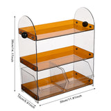Maxbell Coffee Cup Rack Clear Countertop Organizer for Hotel Kitchen Pantry Tabletop Brown
