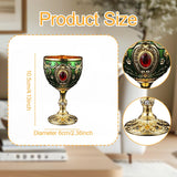 Maxbell Wine Cup Tableware Bar Mini Chalice Collection Vintage Embossed Water Goblet Gold Green