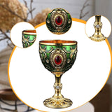 Maxbell Wine Cup Tableware Bar Mini Chalice Collection Vintage Embossed Water Goblet Gold Green