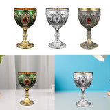 Maxbell Wine Cup Tableware Bar Mini Chalice Collection Vintage Embossed Water Goblet Gold Green