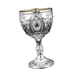 Maxbell Wine Cup Tableware Bar Mini Chalice Collection Vintage Embossed Water Goblet Silver