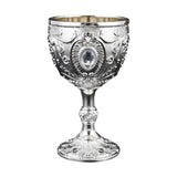 Maxbell Wine Cup Tableware Bar Mini Chalice Collection Vintage Embossed Water Goblet Silver